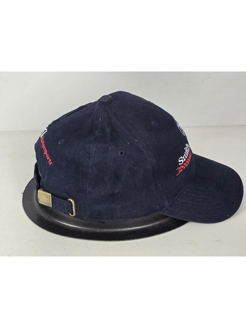 Vtg Smith & Wesson Hat Cap Strapback Navy Blue Logo Firearms Gun SKI Motorsports